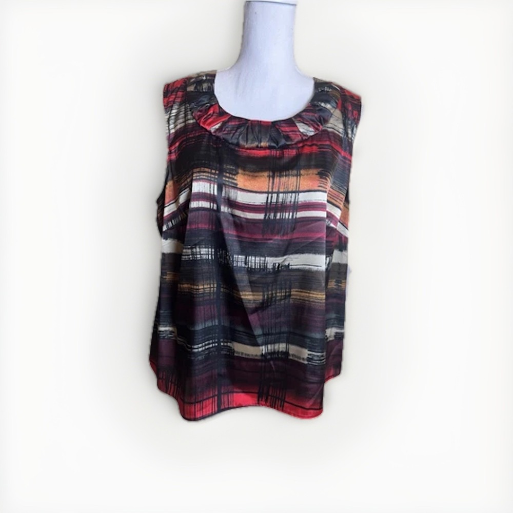 Kasper Separates Tank Women's 1x Black Shell Tank Top Blouse Casual